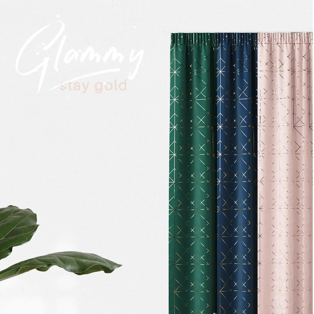 Závěs GLAMMY - dark grey 140x250 cm - uchycení dekorační kolečka