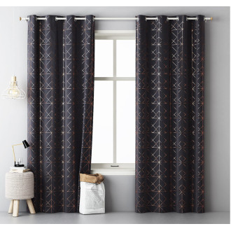 Záves GLAMMY - tmavo sivý 140x250 cm - uchytenie dekoračné kolieska