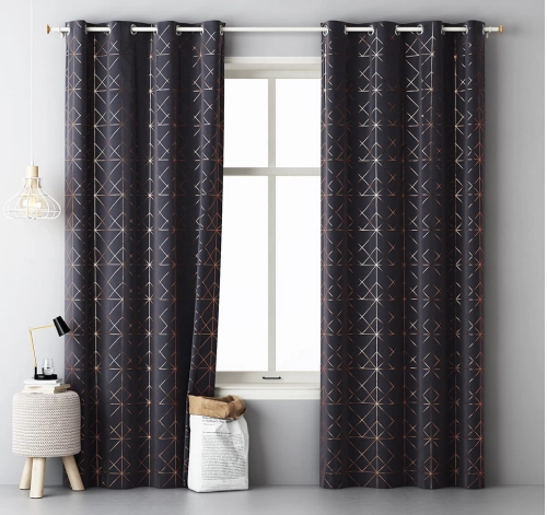 Závěs GLAMMY - dark grey 140x250 cm - uchycení dekorační kolečka