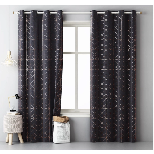 Závěs GLAMMY - dark grey 140x250 cm - uchycení dekorační kolečka