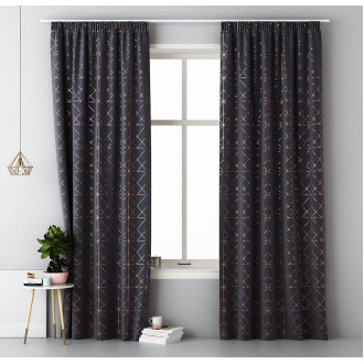 Záves GLAMMY - tmavo sivý 140x250 cm - uchytenie riasiaca páska