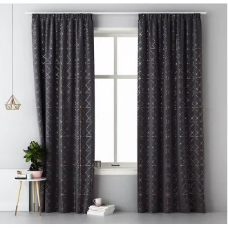 Závěs GLAMMY - dark grey 140x250 cm - uchycení řasící páska