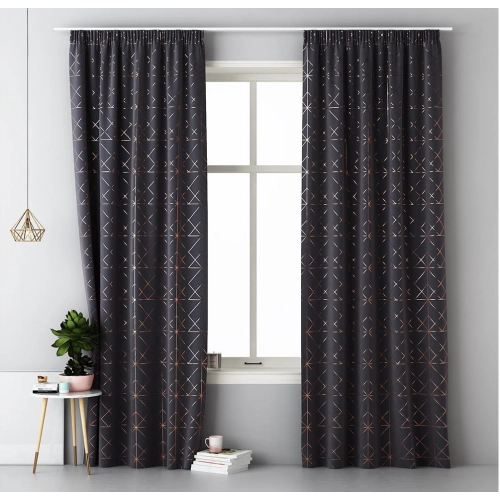 Závěs GLAMMY - dark grey 140x250 cm - uchycení řasící páska