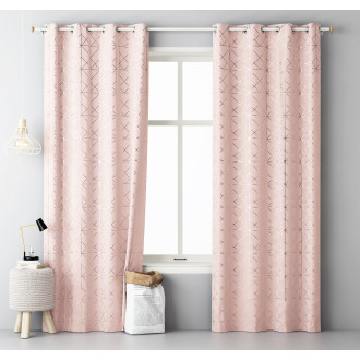 Záves GLAMMY - ružový 140 x 250 cm - uchytenie dekoračné kolieska
