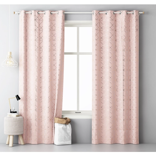 Závěs GLAMMY - růžový 140 x 250 cm - uchycení dekorační kolečka