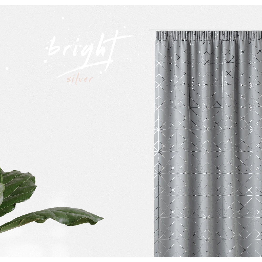 Závěs GLAMMY - šedý 140x250 cm - uchycení dekorační kolečka