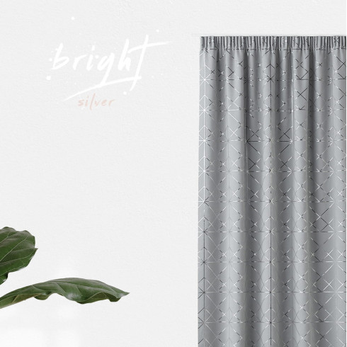 Závěs GLAMMY - šedý 140x250 cm - uchycení řasící páska