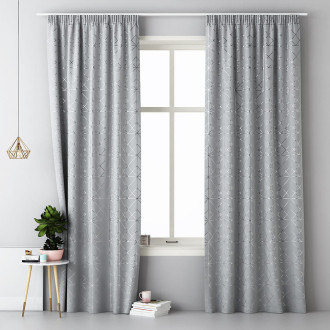 Záves GLAMMY - sivý 140x250 cm - uchytenie riasiaca páska