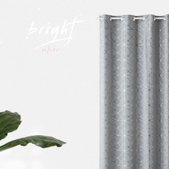 Záves GLAMMY - sivý 140x280 cm - uchytenie dekoračné kolieska