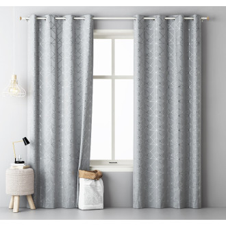 Záves GLAMMY - sivý 140x280 cm - uchytenie dekoračné kolieska