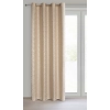 Geometriai mintás függöny 140 x 250 cm - bézs - rögzítés: dekoratív karikák