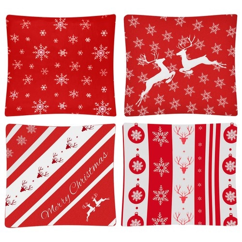 Dekorativní vánoční povlaky na polštář 45 × 45 cm, 4 ks