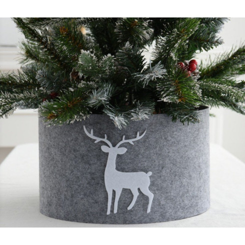Ozdobný kryt na vánoční stromek - šedý