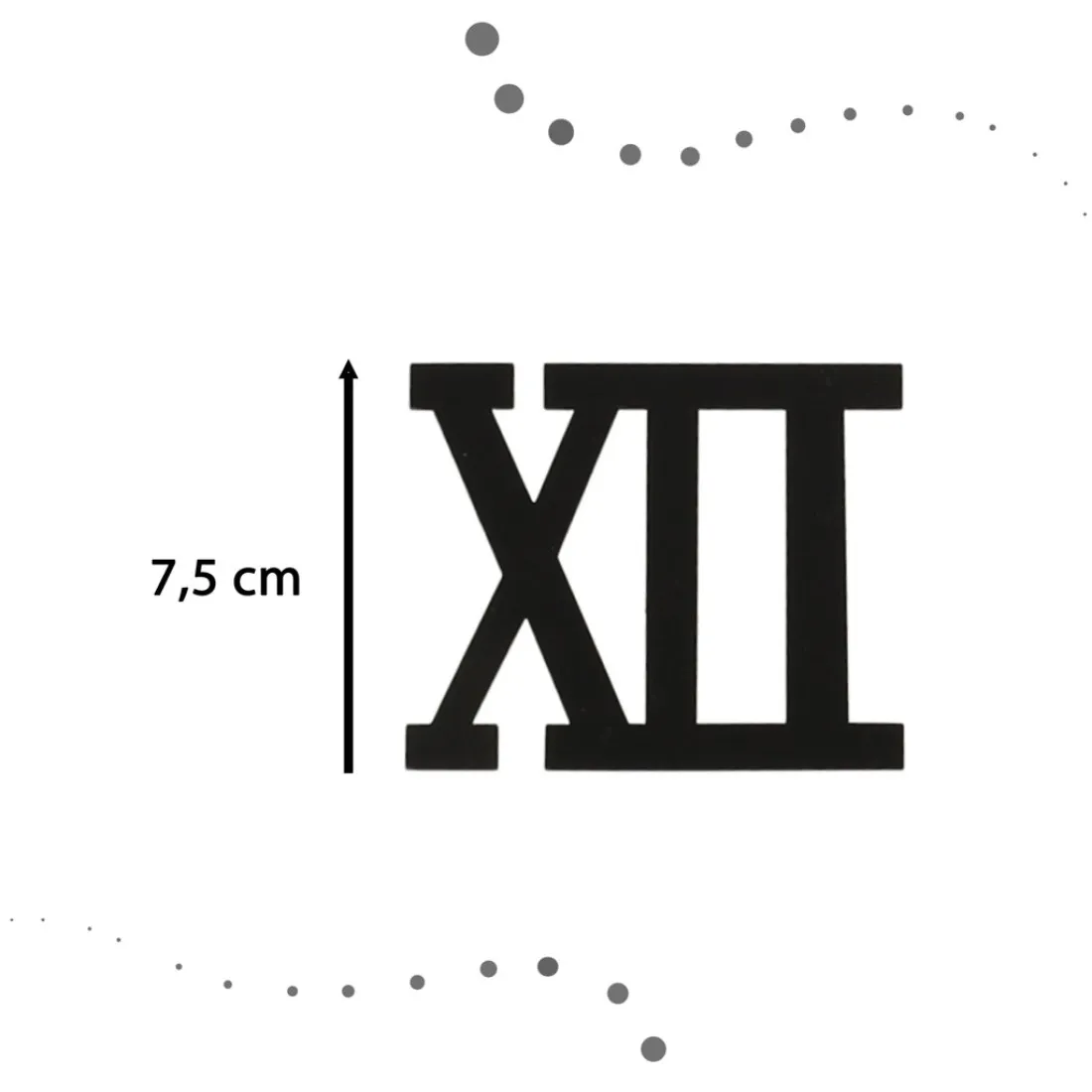 Dizajnové 3D nalepovacie hodiny 130 cm - rímske číslice, čierne