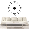 Dizajnové 3D nalepovacie hodiny 130 cm - rímske číslice, čierne