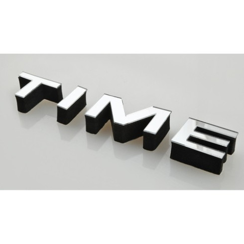 Dizajnové 3D nalepovacie hodiny 130 cm - strieborné