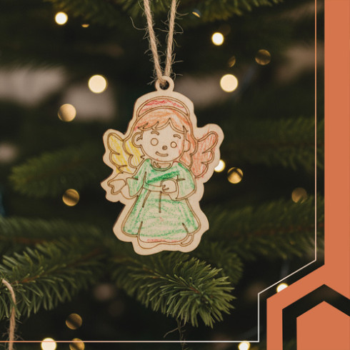 Drevené vianočné ozdoby na maľovanie, 24 ks