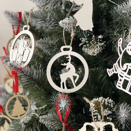 Drevené vianočné ozdoby na stromček 20 ks