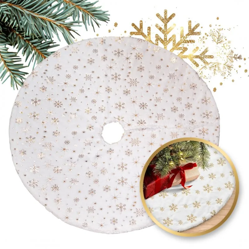 Koberec pod vánoční stromeček - zlaté hvězdičky 122 cm