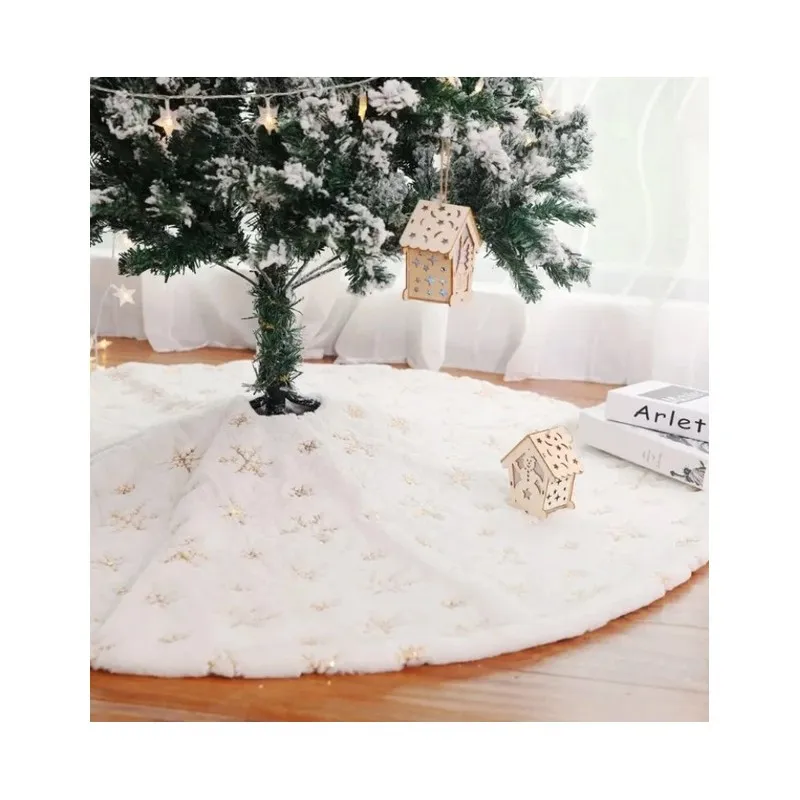 Koberec pod vánoční stromeček - zlaté hvězdičky 122 cm