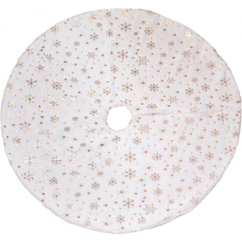 Koberec pod vánoční stromeček - zlaté hvězdičky 122 cm