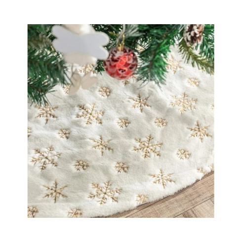 Koberec pod vánoční stromeček - zlaté hvězdičky 122 cm