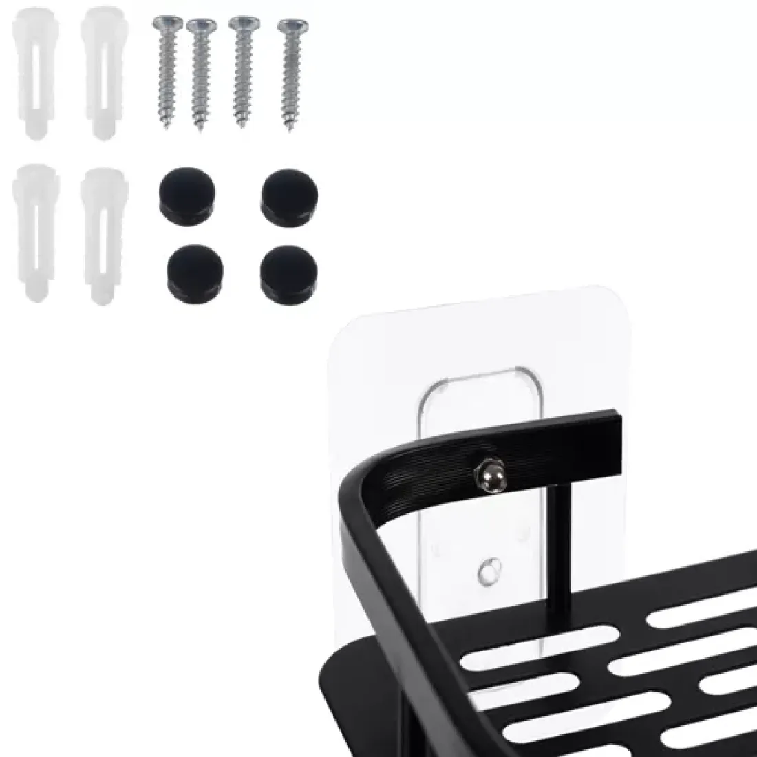 Kúpeľňová polica 2 ks, čierna