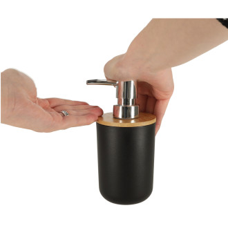 Kúpeľňová súprava - dávkovač, kefa - sada 6 kusov, čierna