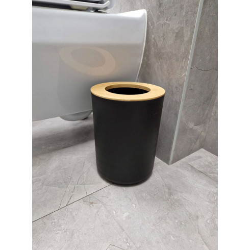 Koupelnová sada - dávkovač, kartáč - sada 6 kusů, černá