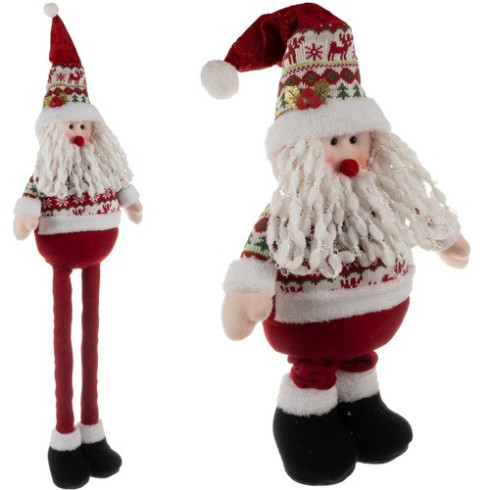 Mikuláš/Santa Claus s teleskopickými nohami 60–95 cm, bielo‑červený