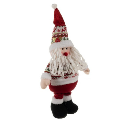Mikuláš/Santa Claus s teleskopickými nohami 60–95 cm, bielo‑červený