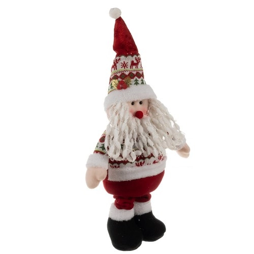 Mikuláš/Santa Claus s teleskopickými nohami 60–95 cm, bielo‑červený