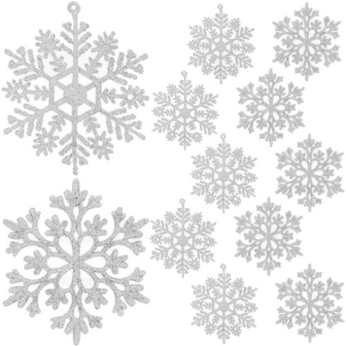 Ozdoby na vianočný stromček - snehové vločky 12 ks