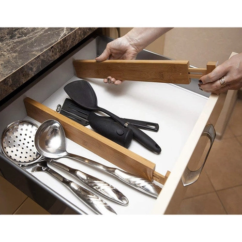 Praktický dřevěný organizér do zásuvky, 42–56 cm