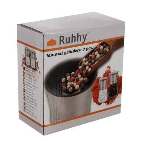 Sada ručných mlynčekov na soľ a korenie 2 ks