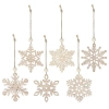 Sada 6 drevených vianočných ozdôb - snehové vločky