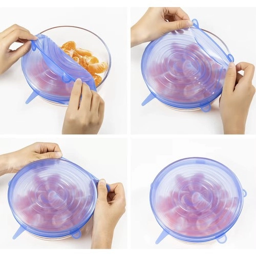 Sada silikonových poklic na misky a talíře, 6ks