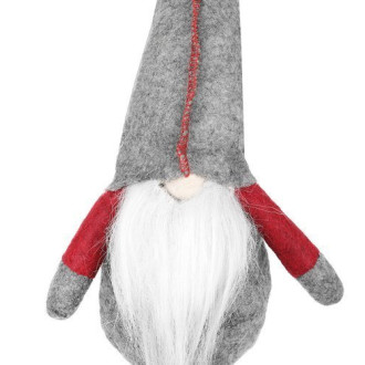 Sediaci vianočný škriatok 50 cm, šedý