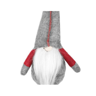 Sediaci vianočný škriatok 50 cm, šedý