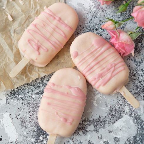 Silikonová forma na nanuky - cakesicles 4 ks + 50 dřevěných tyčinek