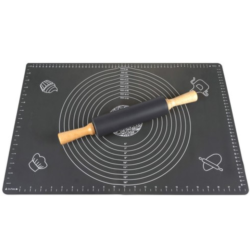 Silikónová podložka s mierkou + valček