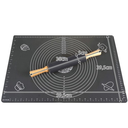 Silikónová podložka s mierkou + valček