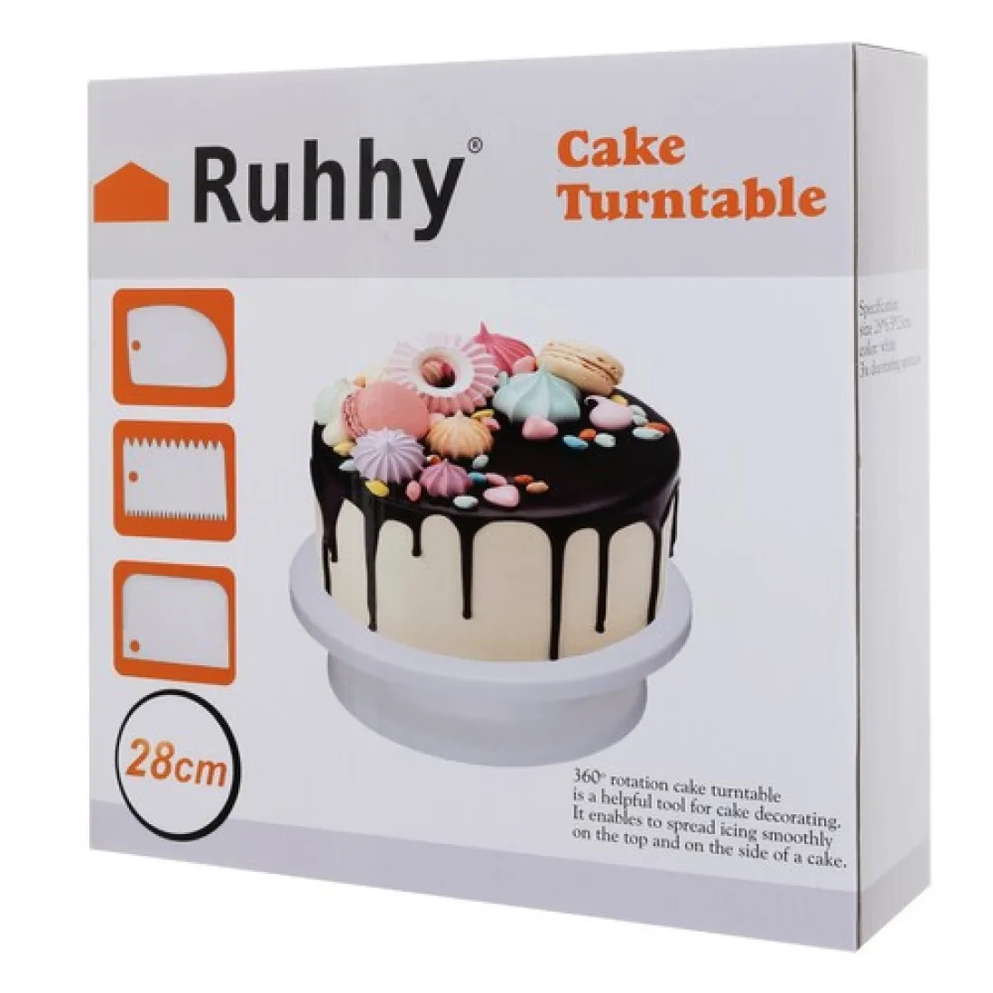 Dortový stojan otočný 28 cm + stěrky 3 ks