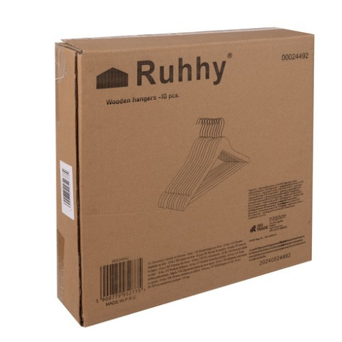 Vešiak na oblečenie sada 10 ks - drevený
