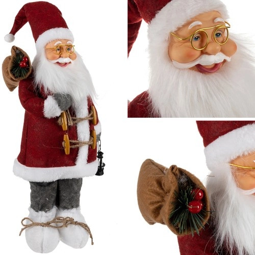 Vánoční dekorace Santa Clause 45 cm s lucernou, červená