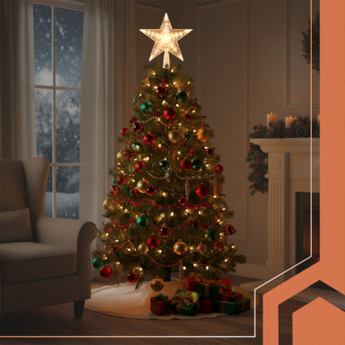 Vianočná LED hviezda na stromček, 20 cm