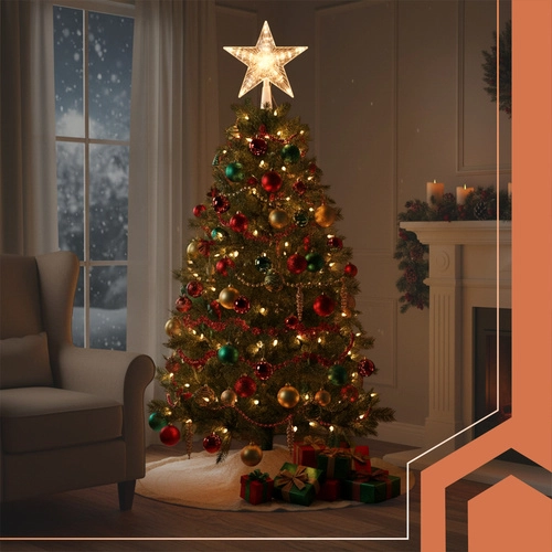 Vánoční LED hvězda na stromek, 20 cm