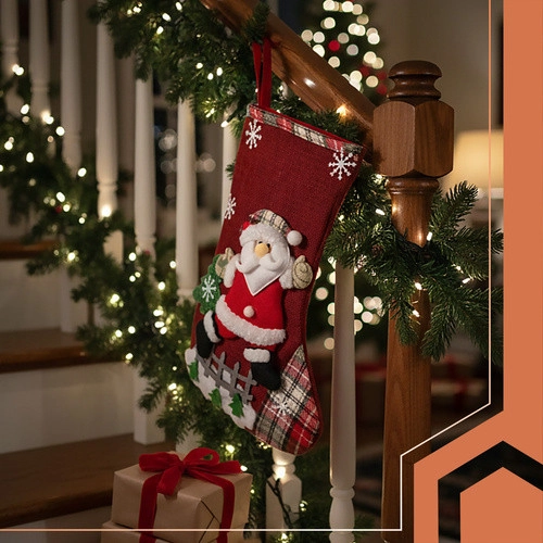 Vianočné dekoratívne ponožky 4 ks, 31 × 19 cm