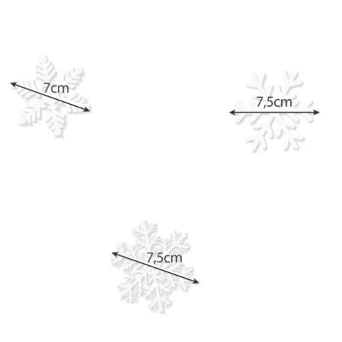 Vianočné nálepky na okno snehové vločky, 7,5 cm
