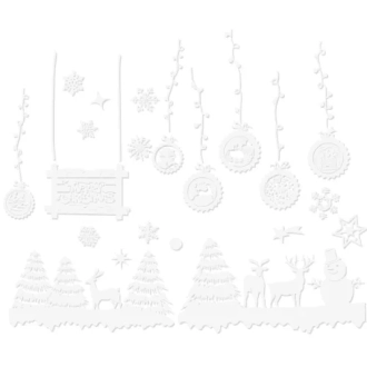 Vianočné nálepky na okno - vianočná krajina